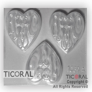 MOLDE A 1039 CORAZON LEYENDA TE AMO 175X135MM APROX TRANSPARENTE x 4